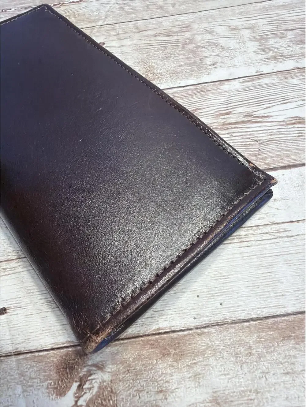 Leather Wallet Dark Brown Handtooled